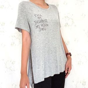Poolhouse high-low gray T-shirt